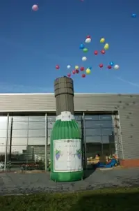 champagnefles met ballonnen champagnefles met ballonnen