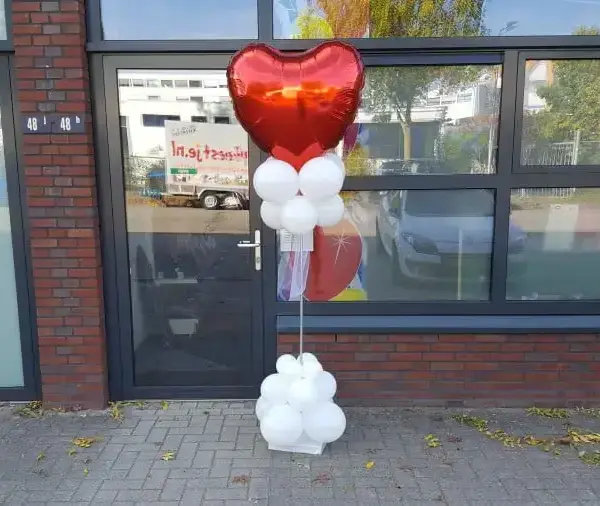 Ballonpilaar + folie hart